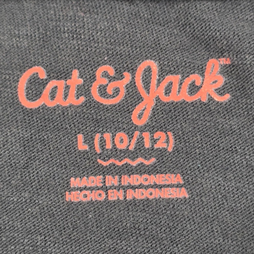 Cat & Jack Girls Gray Its All Good Embroidered Front Knot Graphic Tee L 10/12 - Picture 5 of 7